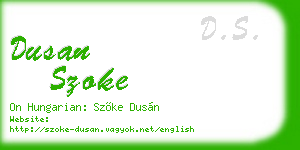 dusan szoke business card