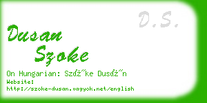 dusan szoke business card